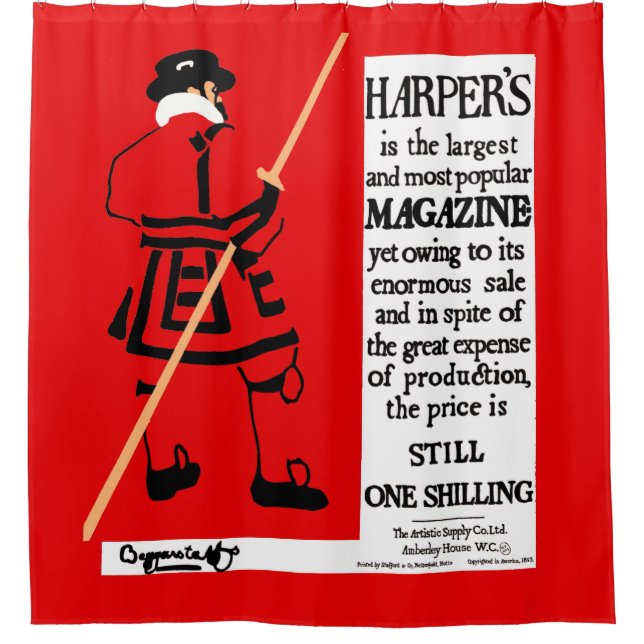 Rideaux De Douche Affiche vintage Harper's Magazine Beefeater (Devant)