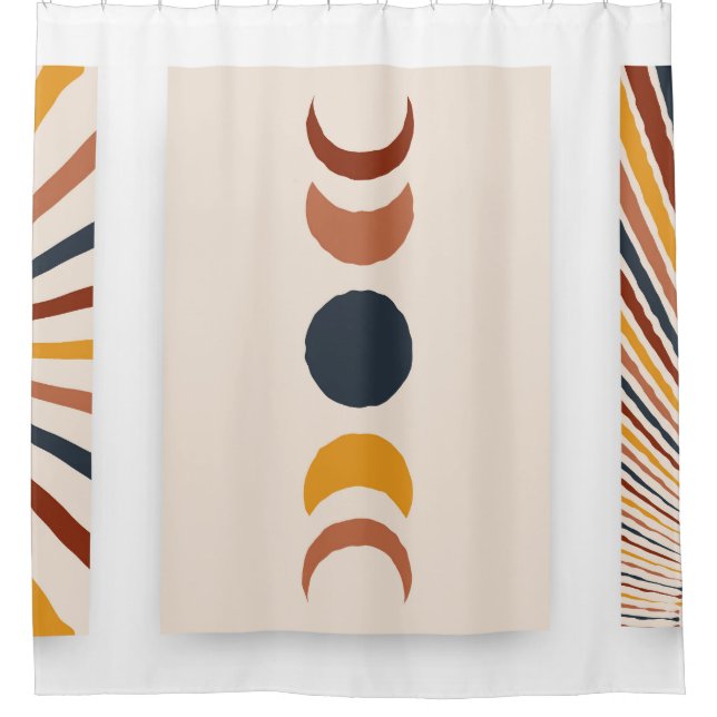 Rideaux De Douche Affiches Abstraites de la lune Sun Boho (Devant)