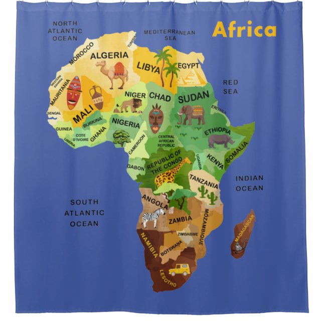 Rideaux De Douche Africa map (Devant)