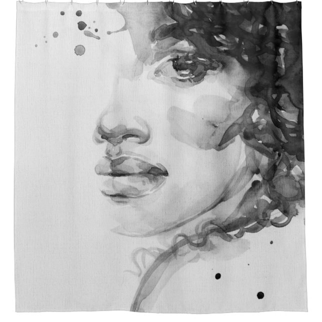 Rideaux De Douche african american woman. beauty fashion illustratio (Devant)