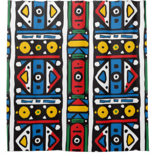 Rideaux De Douche Afrique du Sud Motif Ndebele