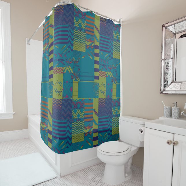 Rideaux De Douche Afrocentric Geometric Print Shower Curtain  (Créateur téléchargé)