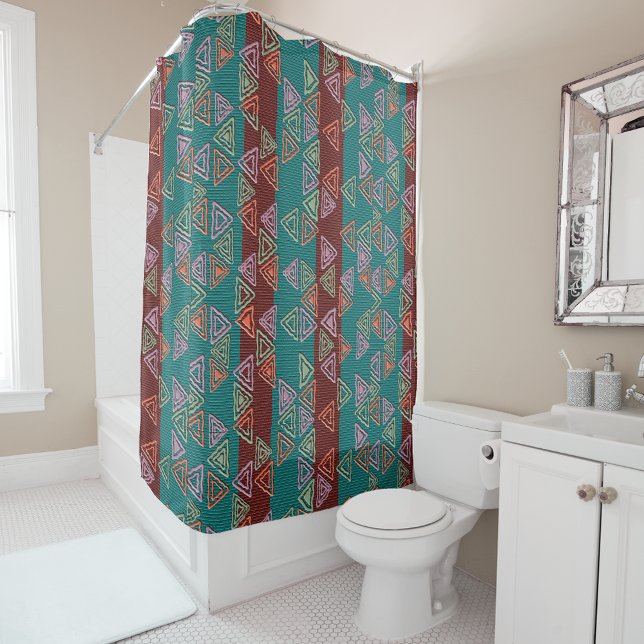 Rideaux De Douche Afrocentric Geometric Print Shower Curtain  (Créateur téléchargé)