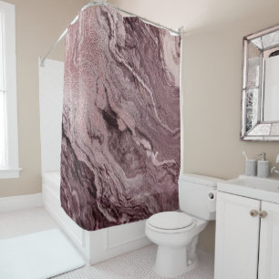 Rideaux De Douche Agate de mauve cristallisée   Marbre rose Rose pou