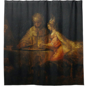 Rideaux De Douche Ahasuerus Haman Esther Rembrandt Biblique Baroque