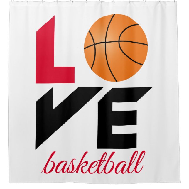 Rideaux De Douche Aimer le basket-ball (Devant)