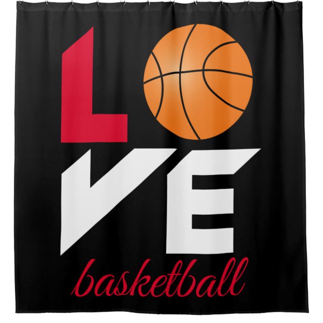 Rideaux De Douche Aimer le basket-ball (Devant)