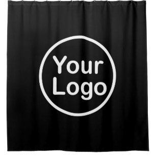Rideaux De Douche Ajouter votre propre logo Arrière - plan noir
