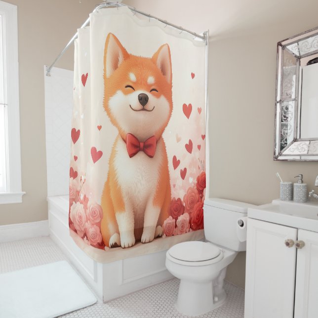 Rideaux De Douche Akita avec des Roses - Saint-Valentin  (En situation)