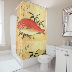 Rideaux De Douche Akodai - Hiroshige's Colorful Japanese Fish Print