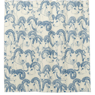 Rideaux De Douche Alaskan Dall mouton classique perle bleue