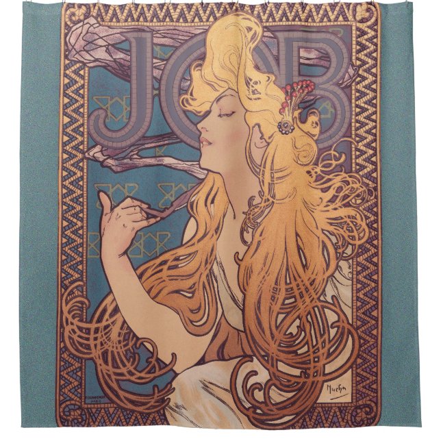 Rideaux De Douche Alfonse Mucha Job Art Nouveau femme (Devant)