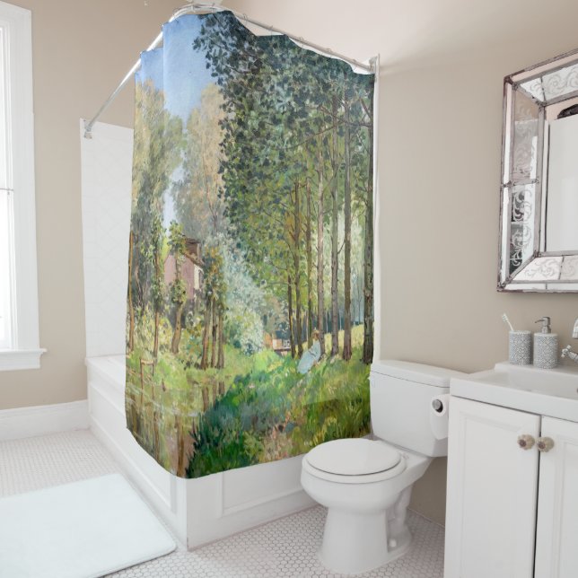 Rideaux De Douche Alfred Sisley - Reposez le long du ruisseau (En situation)