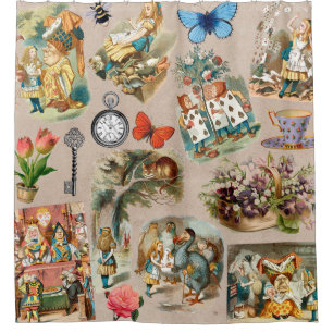 Rideaux De Douche Alice à Wonderland Cheshire Cat Characters