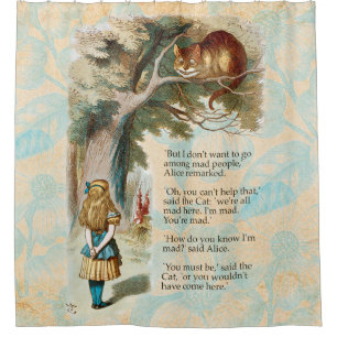 Rideaux De Douche Alice au pays des merveilles Cheshire Cat Mad