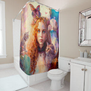 Rideaux De Douche Alice au pays des merveilles   Whimsical Dreamy Am
