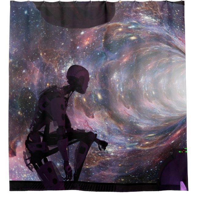 Rideaux De Douche Alien dans un vaisseau spatial (Devant)