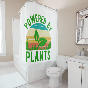 Rideaux De Douche Alimenté Par Plantes Funny Green Vegan Vintage co
