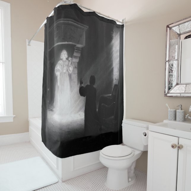 Rideaux De Douche Alix Apparition Au Masque par Tony Robert-Fleury (En situation)