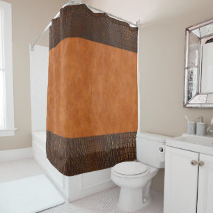 Rideaux De Douche Alligator Brown Cacher et Carmel Cuir Vintage