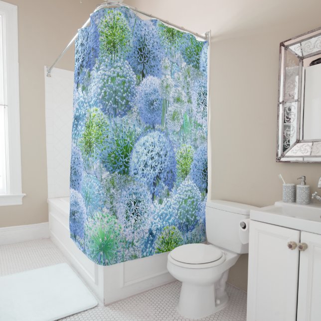Rideaux De Douche Alliums Bleus (En situation)