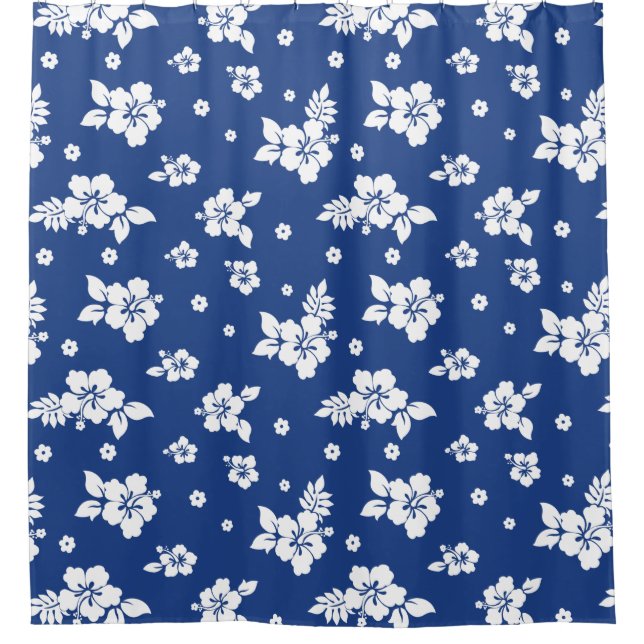 Rideaux De Douche Aloha Blue Classic Hawaiian Motif sans fil (Devant)