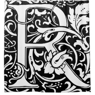 Rideaux De Douche Alphabet floral Lettre monogramme R classique