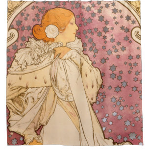 Rideaux De Douche Alphonse Mucha La Dame Aux Camelias : Art Nouveau 