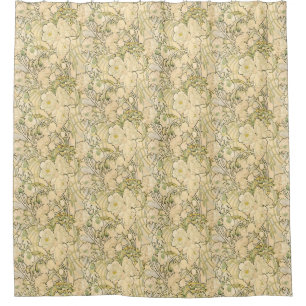 Rideaux De Douche Alphonse Mucha Pivoines Motif Floral Art Nouveau