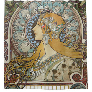Rideaux De Douche Alphonse Mucha Zodiac restauré