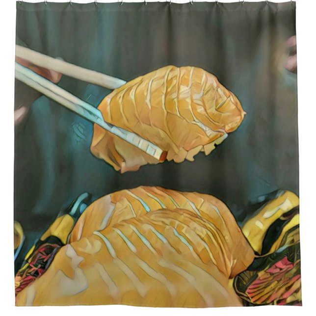 Rideaux De Douche Amateur de sushi asiatique (Devant)