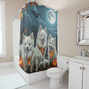 Rideaux De Douche American Eskimo Halloween Épouvantable