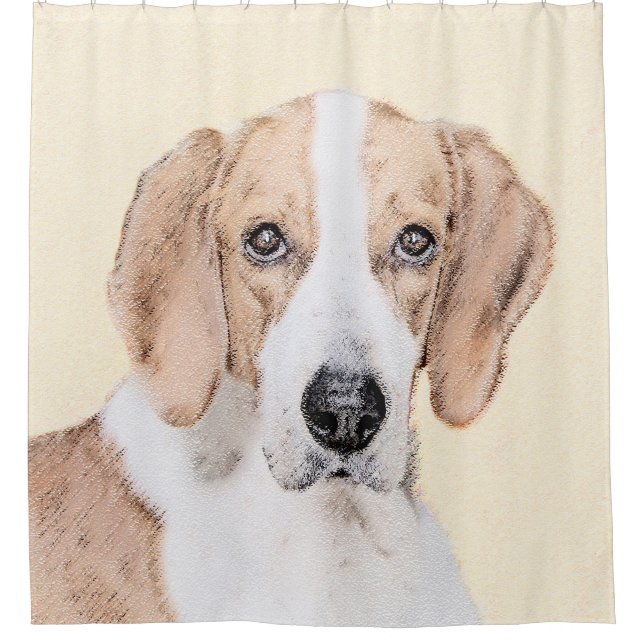 Rideaux De Douche American Foxhound Painting - Joli art original chi (Devant)