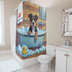 Rideaux De Douche American Staffordshire Terrier Sleepy Cute Funny