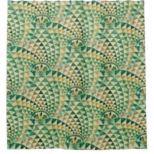 Rideaux De Douche Amérindien sans couture motif vert