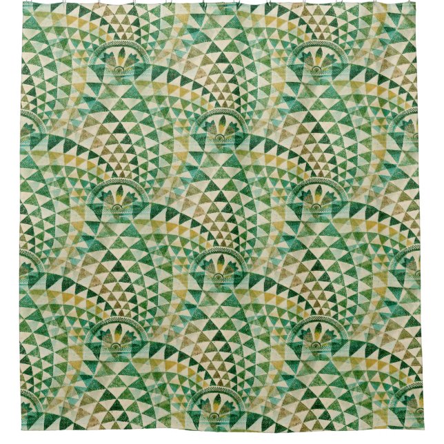 Rideaux De Douche Amérindien sans couture motif vert (Devant)