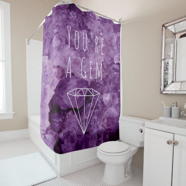 Rideaux De Douche Amethyst Geode Vous êtes un bijou (En situation)