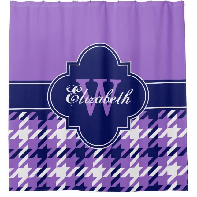 Rideaux De Douche Amethyst Purple Navy Blue What 1I CB Nom du ruban (Devant)