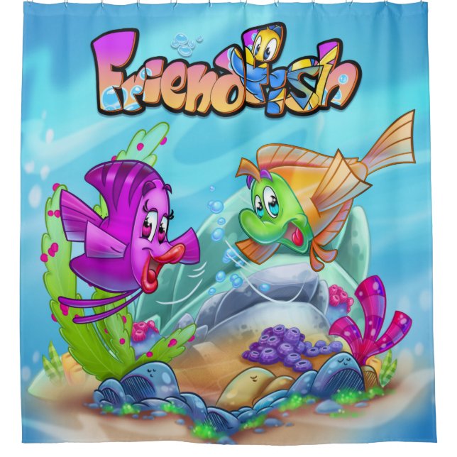 Rideaux De Douche AmiPoisson mignon poisson caricature poisson (Devant)
