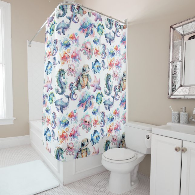 Rideaux De Douche Amis aquatiques (En situation)