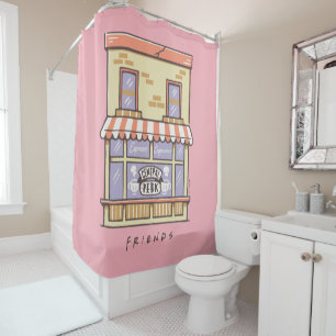 Rideaux De Douche AMIS™ Central Perk Cartoon Coffee Shop