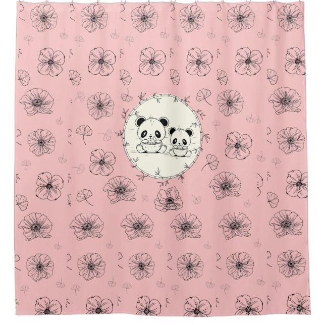 Rideaux De Douche amis pandas (Devant)