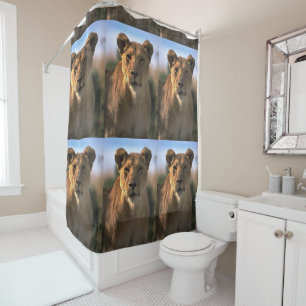 Rideaux De Douche Amoureux de lionnes de la jungle