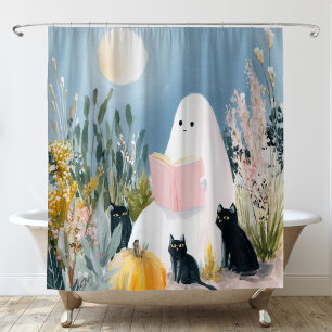 Rideaux De Douche Amoureux de livres fantaisistes d'Halloween Fantôm