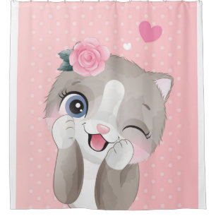 Rideaux De Douche Amoureux des chats   Cute Little Kittens