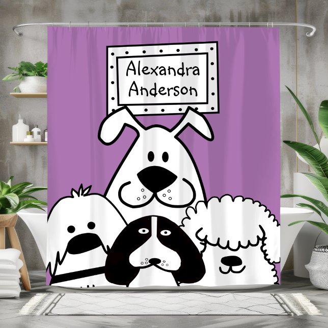 Rideaux De Douche Amoureux des chiens personnalisé (Personalized Dog Lover's Shower Curtain)