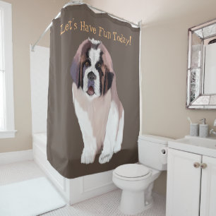 Rideaux De Douche Amusons-nous aujourd'hui, St. Bernard Puppy Style