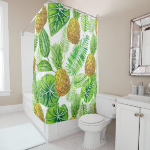 Rideaux De Douche Ananas et feuilles tropicaux