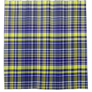 Rideaux De Douche Ananas Marine Bleu Blanc Preppy Madras Plaid