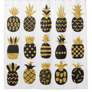 Rideaux De Douche Ananas noirs : Ensemble texturé unique